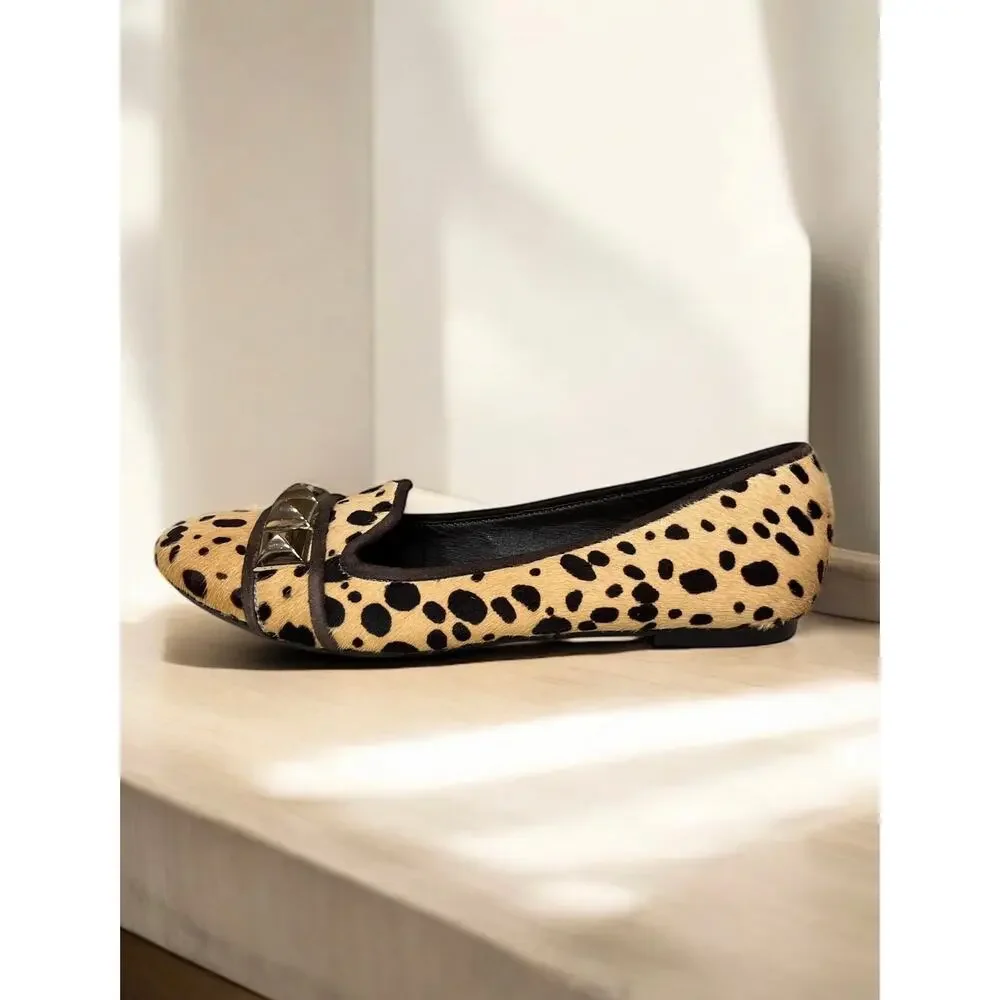 Tory Burch Asher Pony Hair Leopard Ballet Flat Size 7M